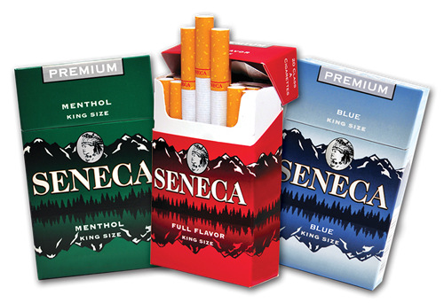 cigarette Packages with the brand Name Seneca